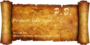 Probst Dános névjegykártya